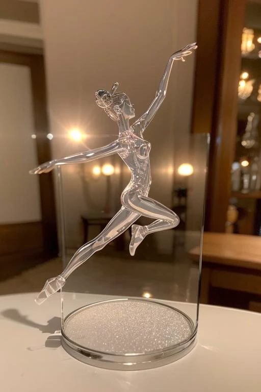 anad,1girl,ballerina,dancing,best quality, ultra high res, (photorealistic:1.4),<lora:glassSculptures_v20CompletelyRedone_glasssculpture,translucent,transparent,reflection:0.6> glasssculpture,translucent,transparent,reflection