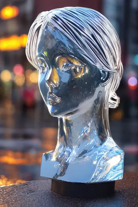 realistic half body glasssculpture of jennifer lawrence, translucent, transparent, detailed cityscape background, street, reflections, dramatic lighting, illustration by Greg rutkowski, yoji shinkawa, 4k, digital art, concept art, trending on artstation