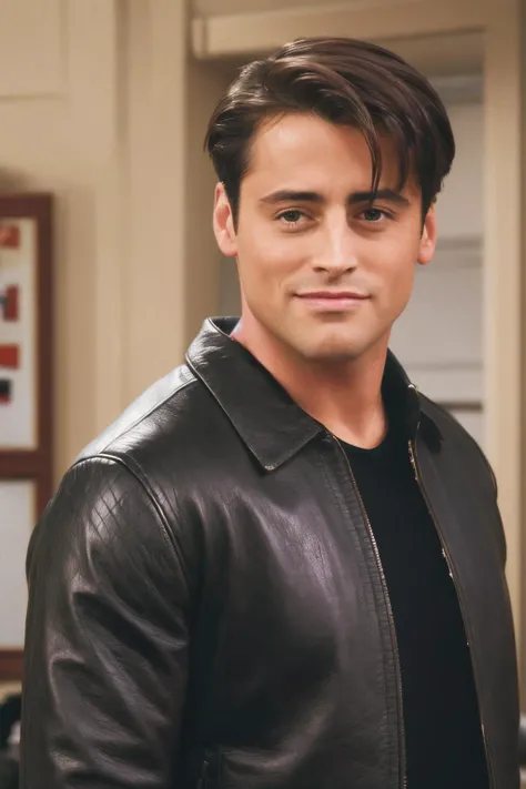 1boy, upper body, looking at viewer, <lora:Character-friends_joey_tribbiani_v1:0.8>, joey, joey tribbiani, leather jacket, black jacket,
indoors,
masterpiece, high quality, absurdres, realistic,