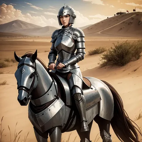female knight at battle field
