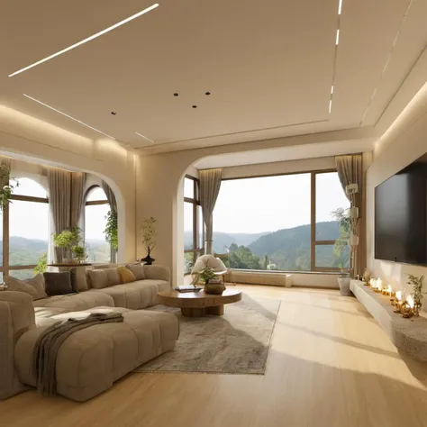 naiyou, <lora:naiyou_xl-000018:1>,living room,HDR,UHD,8K,best quality,(realistic:2.0),masterpiece,Highly detailed,castle view is outside the window