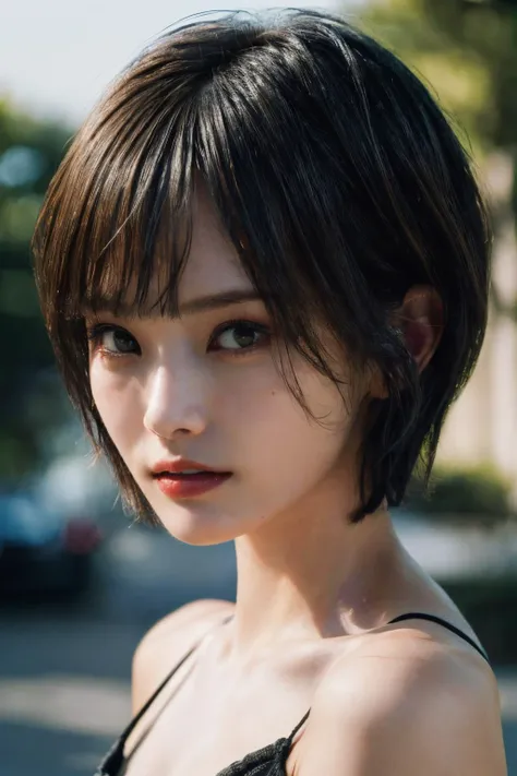 (masterpiece, best quality, beautiful quality, photorealistic, detailed lighting, extremely detailed skin, extremely detailed hair, shadows, 8k, a picture of a woman, short hair, upper body, 1girl, fcPortrait:1.2), <lora:add_detail:1>, <lora:yamamotosayaka_lora-06:0.9:MY>, yamamotosayaka
