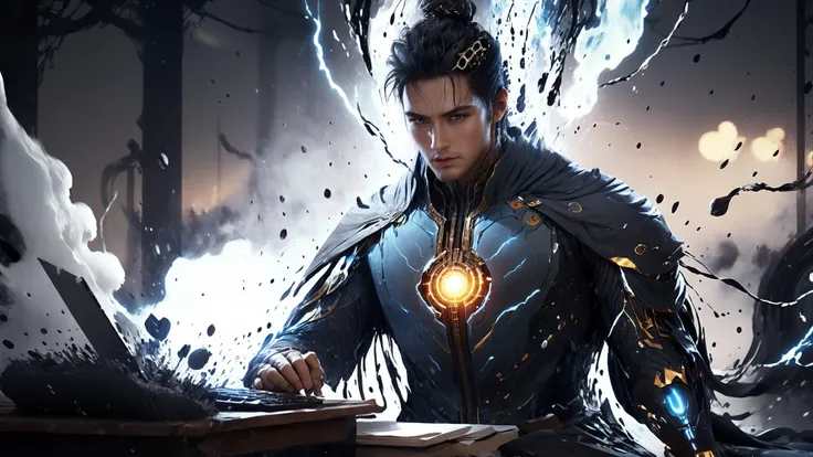 (Realistic),masterpiece,best quality,cinematic lighting,natural shadow,highest detail,professional photography,detailed background,depth of field,insane details,intricate,aesthetic,subsurface scattering,dynamic angle,
1boy,futuristic scientific laboratory,steampunk style,a joyful,eccentric theoretical physicist is sitting at the table,protruding ears,looking at the camera with delight,
<lora:add-detail-xl:1>,<lora:AetherPunkAI:0.8>,aetherpunkAI,<lora:cyborg_style_xl:0.8>,cyborg style,cyborg,android,<lora:kuangcao:0.5>,kuangcao,