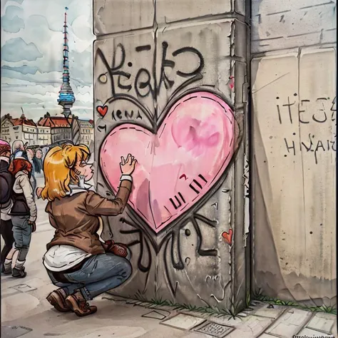 heart drawn on the berlin wall <lyco:DonMZ1ll3:0.8>