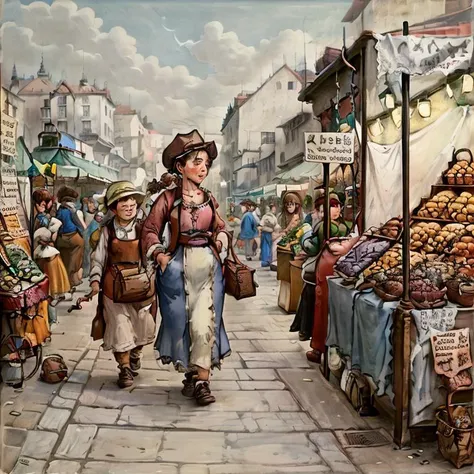 girl on a street market <lyco:DonMZ1ll3:0.8>