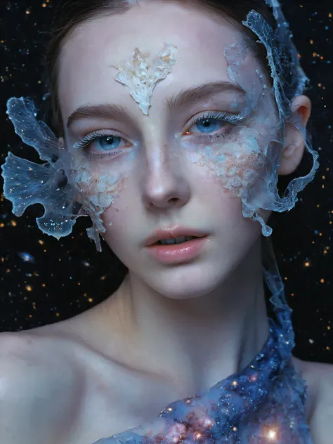 masterpiece, high quality, best quality, highres, realistic, white transparent fungus on skin,
1girl, (detailed beautiful face), long eyelashes,
unreal, colors, silk, <lora:add-detail-xl:2>
amazing body, silk, 20-year-old, beautiful lady, hyperdetailed photography, soft light, head and shoulders portrait, cover, <lora:Karina_v30_SDXL_armageddon-000006:0.5>, <lora:Galaxy:1.4>, (Galaxy background:1.5),