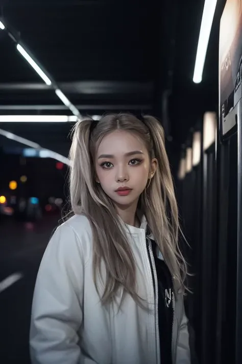 twintails, portrait, a girl standing alone, corridor, unlit transit station, dark night, film grain, depth of field, analog film style, vivid color, 1girl, upper body,
(looking at the viewer:1.2),
long hair, blond, plaid skirt, fog, (night, dark, dark photo, grainy, dimly lit:1.3), best quality, high quality, (realistic), (absurdres:1.2), UHD, ultrarealistic, noise<lora:JPfilmColor_Heavy_grain:0.85>
<lora:Karina:0.6> <lora:Blacklight_v1:0.45> <lora:LowRA:0.5>