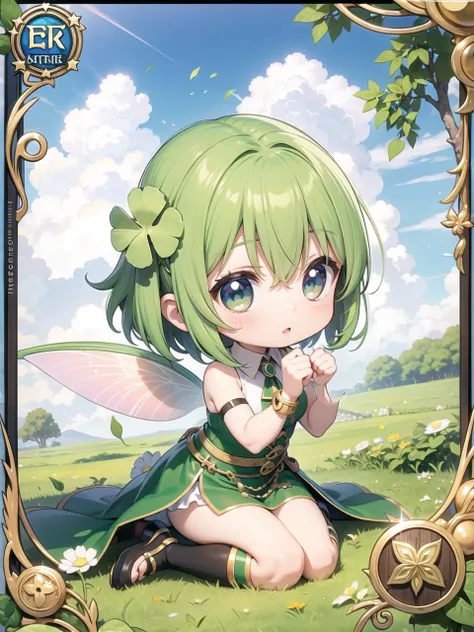 Celtic mythology, fairy, chibi, four Leaf Clover, SSR