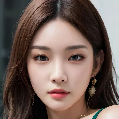 hyper realistic lifelike texture dramatic lighting unreal engine trending on art station, award winning photo, nikon RAW photo,8 k, Fujifilm XT3,masterpiece, best quality, realistic, photorealistic, ultra detailed, extremely detailed face, solo,1girl, standing, fashionable and trendy atmosphere, high-end makeup products, and a stylish expression on her face, close up,