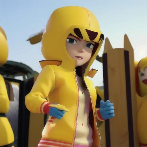 girl , <lora:getaifnaf:1>,yellow jacket