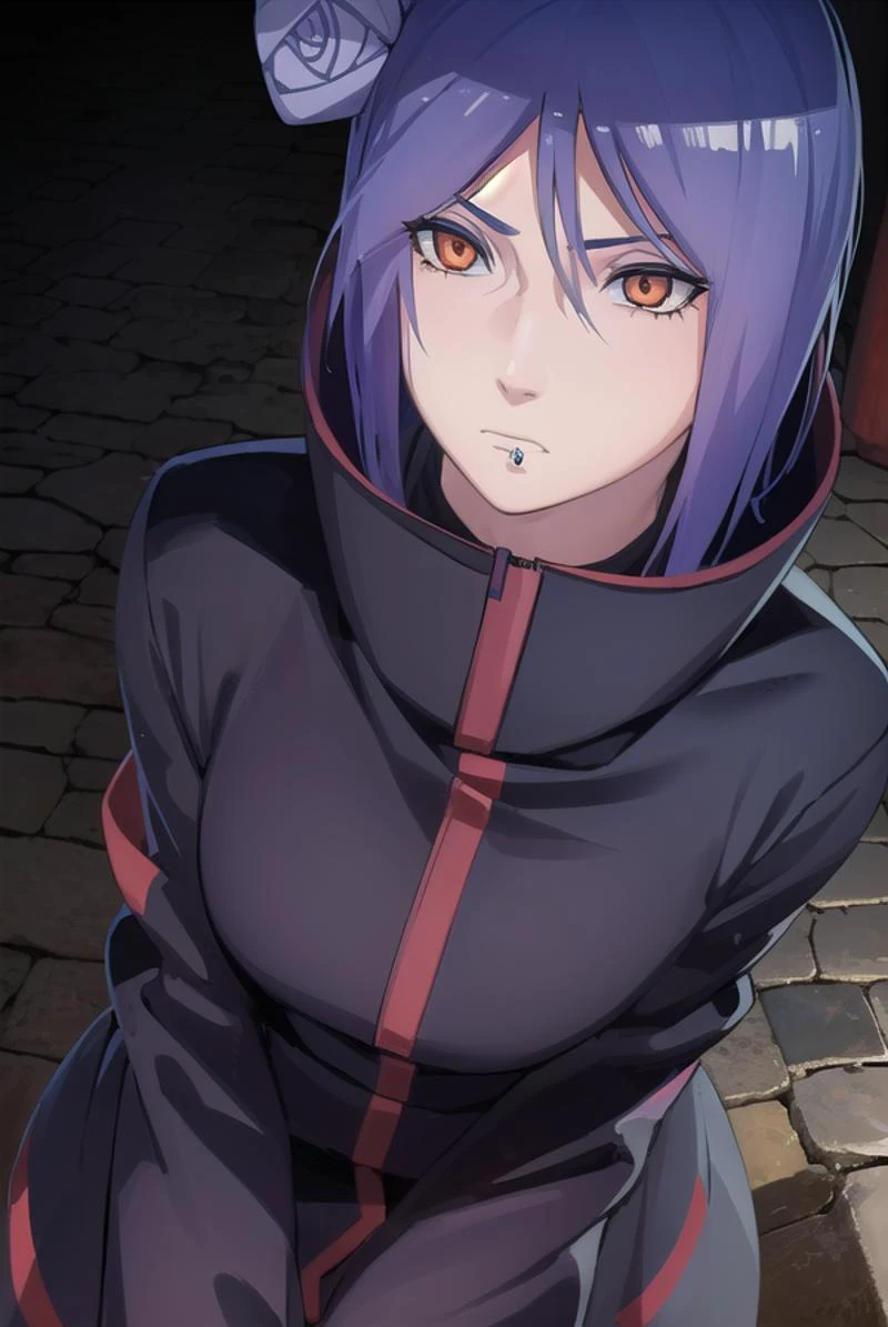 konan, <lyco:konanv2.5-lyco-nochekaiser:1>,
konan, short hair, hair ornament, blue hair, flower, hair flower, (orange eyes:1.2), (labret piercing:1.2), eyeshadow,
BREAK coat, cloak, black coat, black cloak, (akatsuki uniform:1.5), akatsuki \(naruto\),
BREAK outdoors, forest, nature, sky, cloud, sun,
BREAK looking at viewer, (cowboy shot:1.5),
BREAK <lyco:GoodHands-beta2:1>, (masterpiece:1.2), best quality, high resolution, unity 8k wallpaper, (illustration:0.8), (beautiful detailed eyes:1.6), extremely detailed face, perfect lighting, extremely detailed CG, (perfect hands, perfect anatomy),