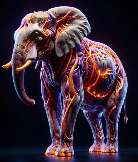 glas elephant, full body, visible orange neon skeleton, purple neon vein, <lora:tranzp-sdxl:0.75> <lora:Vessels_Style_SDXL:0.65> ais-vesselz, tranzp