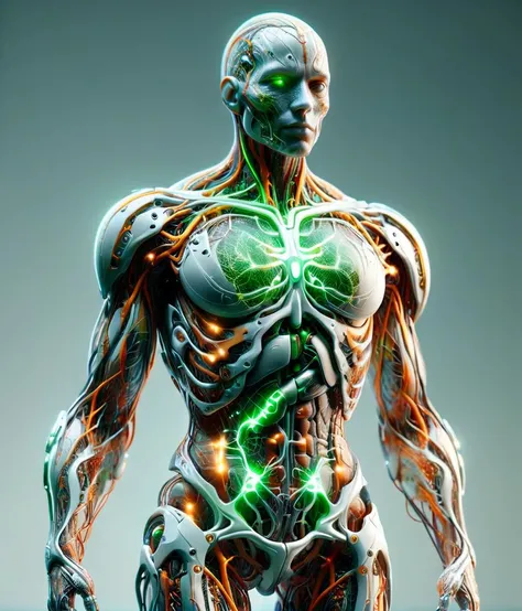 professional tranzp 3d model of a cyborg, body made of white and silver parts, orange and bright green lights, circuits, octane render, highly detailed, volumetric, dramatic lighting, ais-vesselz <lora:tranzp-sdxl:0.8> <lora:Vessels_Style_SDXL:0.6>