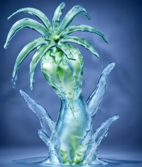 <lora:WaterMod:0.6> <lora:IbisCrystal:0.6> a colorful alien plant made of water