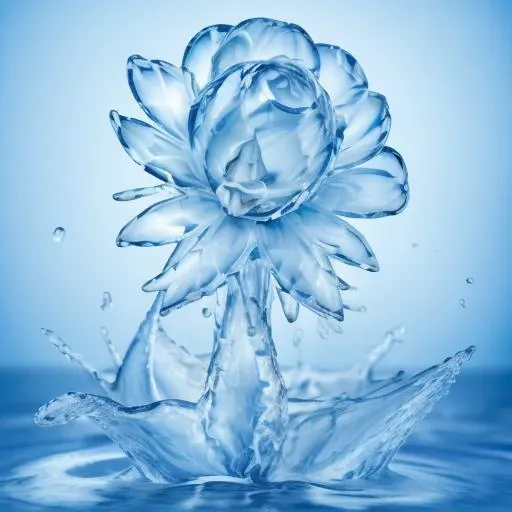 <lora:WaterMod:0.6> <lora:IbisCrystal:0.6> a flower made of water