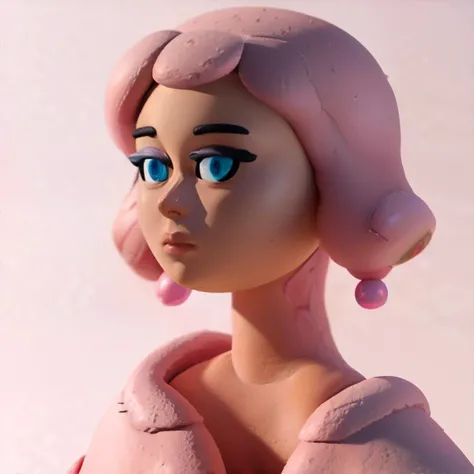 Masturbating woman, clay material, cartoonish design style, pop mart, soft lighting, smooth lines, tilt-shift lenses, detailed science fiction illustrations, hyper-realistic details, warm color