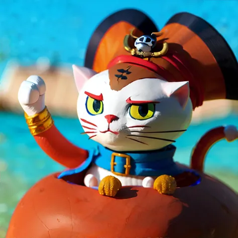 <lora:claycartoon:0.7>, clay, clay texture, cartoon, anthropomorphic cat dressed as a pirate || masterpiece, perfect quality, sharp focus, shallow depth of field, 8k