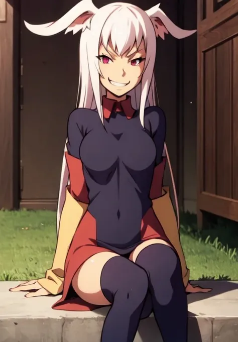 <lora:gate_t:0.8>, gate_t, evil grin, sitting