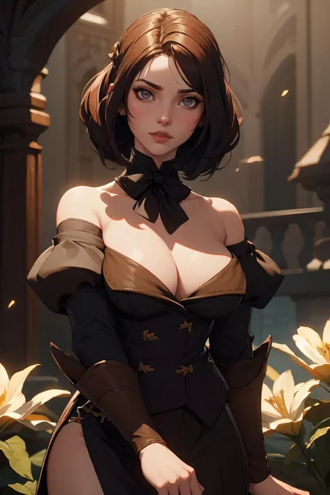 highres, masterpiece, perfect lighting, bloom, cinematic lighting, adult, female, looking at viewer, xivhrcoatee, large breasts <lora:xivhrcoatee_v10:1>