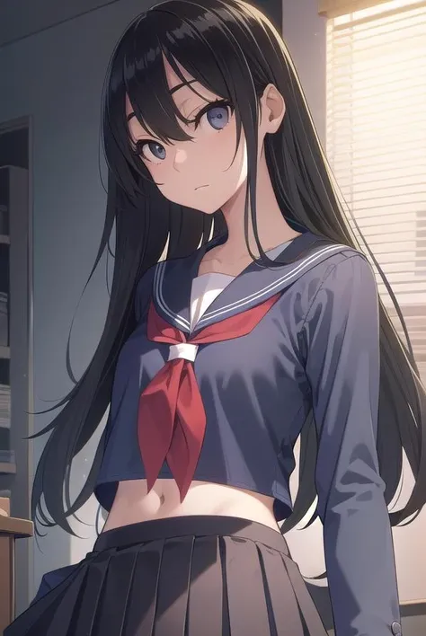 Hoshino Ichika, In the classroom, Black Hair, Straddling a man's lower abdomen, Inserting the penis into the vaginal opening, Sperm drips from the vaginal opening, Small breasts, Spread your legs, skirt