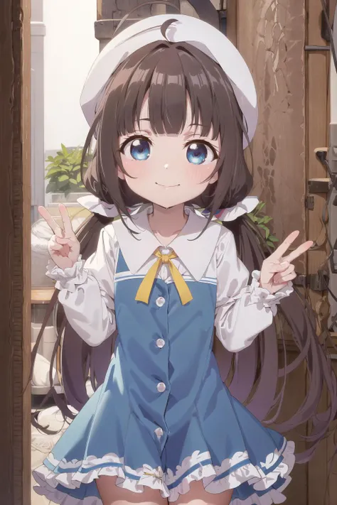 、slender、Brown hair、Hair is tied in a bun、School Girl、school classrooms、Light colored lipstick、A smile、School Idol、Korean style bangs、s Pajamas、Holding a big stuffed animal
