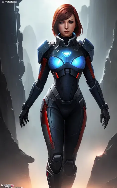Mass Effect Legendary girl, diffuse lighting, fantasy, highly detailed, digital painting, illustration, complex background