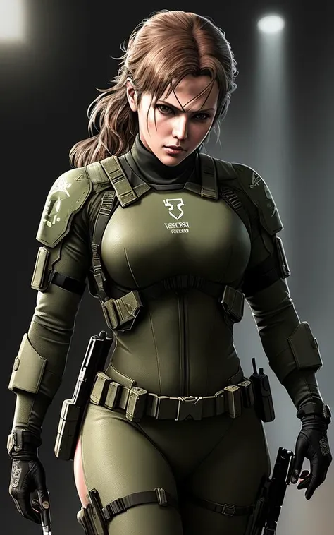 METAL GEAR SOLID V girl, diffuse lighting, fantasy, highly detailed, digital painting, illustration, complex background