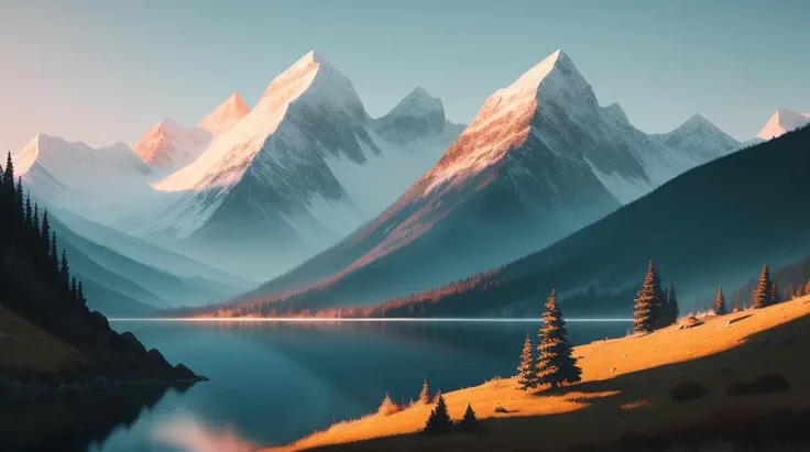 landscape, mountains, artstation