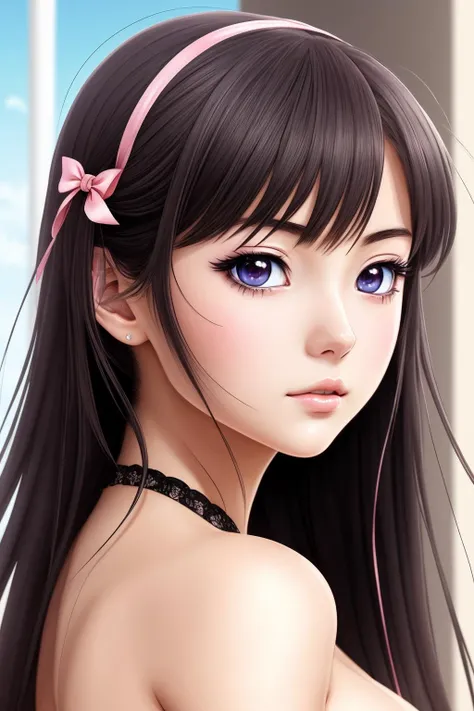 (anime), (illustration), cartoon, detailed, (masterpiece),(best quality:1.0), (ultra highres:1.0), detailed, 1 young girl, microbikini, detailed beautiful skin, face focus, detailed eye, nsfw, topless