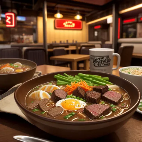 (dark shot:1.1), epic realistic, photo of an amazing Beef soup, Ramen, Scallions, Beef slices, in a bowl, busy retro diner background, (intricate details:1.12), hdr, (intricate details, hyperdetailed:1.15)
, faded, (neutral colors:1.2), (hdr:1.4), (muted colors:1.2), hyperdetailed, (artstation:1.4), cinematic, warm lights, dramatic light, (intricate details:1.1), complex background, (rutkowski:0.66), (teal and orange:0.4)