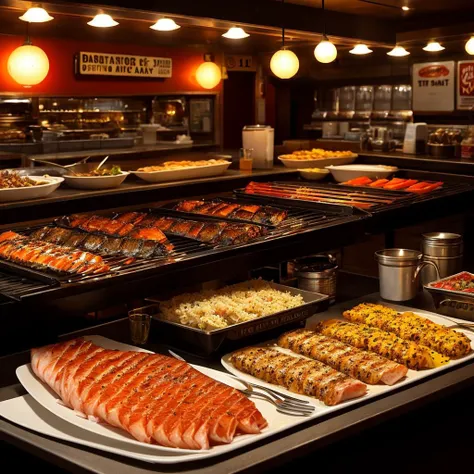 (dark shot: 1.1), epic realism, photograph of amazing pieces of fish on the barbecue
in a bowl, retro diner background, (intricate details: 1.12), hdr, cinematic, warm light