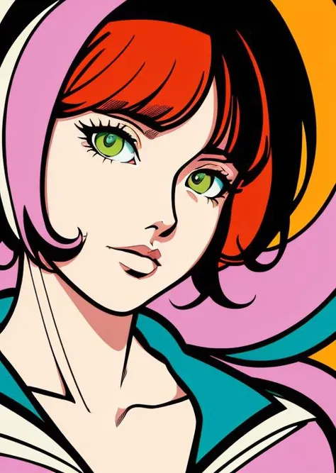 closeup professional photograph of a young woman wrapped in a colorful warm quilt
cel shading, bold outlines, flat colors, sharp shadows, graphic style, (manga influence:1.3), clean linework, striking visuals,comic