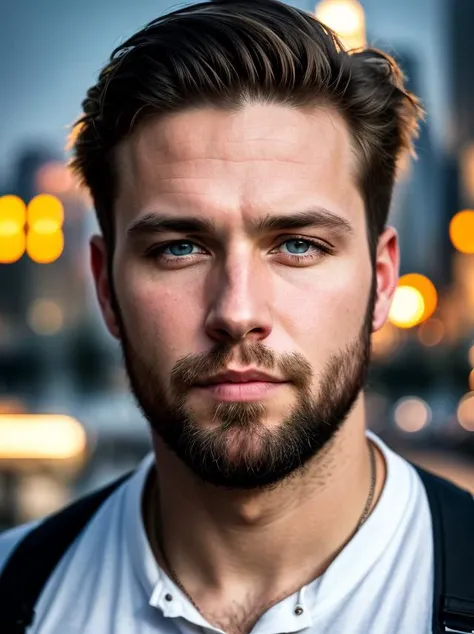 russian man,overweight,short hair,Beard,blonde,bright blue eyes,detailed face,contrast complex moskou city background,hyperrealistic,highly detailed,cinematic lighting,
realistic photo,documentary film frame,realistic lighting,realistic effects,sepia,