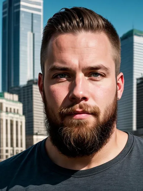russian man,overweight,short hair,Beard,blonde,bright blue eyes,detailed face,contrast complex moskou city background,hyperrealistic,highly detailed,cinematic lighting,
realistic photo,documentary film frame,realistic lighting,realistic effects,sepia,