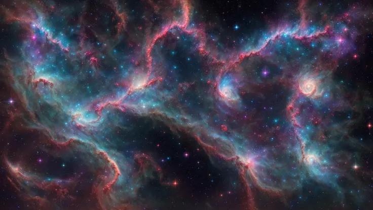 inconceivable and spectacular a scene of emergence of a figure from the glowing cloud,fractal nebula threads,cosmic entities,celestial,cosmic,vibrant and vivid,swirls,twirling,unrealistic,high contrast,symbolism,magical,mystical,mystifying,hyperrealistic,oversaturate,mashrooms,Style-NebMagic,