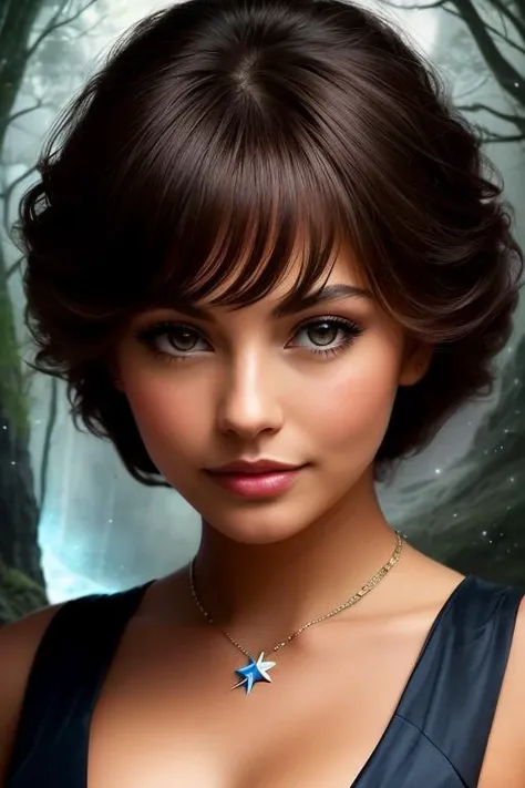 [(woman upper body, woman, looking at viewer, solo, centered, eye, nose, breasts, black hair :1.2)::0.25], [(illustration of young [Sophia Loren|Vanessa Hudgens|Candice Swanepoel] :1.2)::0.65], [(short hair, hair ornament, night, dark, nature, darkness, cowboy shot :1.2)::0.25], [:fantasy art, multiply, combined, stacked, symmetric, magic, intricate, abstract, multi layer effect, after effect,:0.30], [:in focus, glowing, star sky, fantasy, planets, sky, dark, night, mountains, magic, giant, reflection, light particles, surreal, :0.30], [:(colorful explosion psychedelic paint colors:1.3):0.35], looking at viewer, [:mature woman face, solo, glowing eyes:0.65], [:star (symbol), moon, scenery, starry sky, backlighting, , forest, outdoors, cloud, nature, constellation, space, night sky, mountain, sparkle,:0.30],