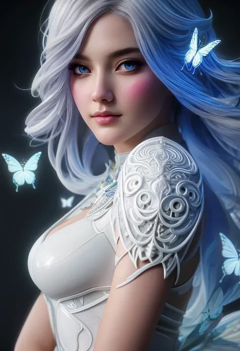 8k portrait,of beautiful girl white cyborg,elegant,majestic,digital photography,art by artgerm and ruan jia, surreal painting butterfly,highres,focus,colorful,paint,illustration,glow,impossible figures,paradoxical art,paradox,impossible geometry,hypercube,abstract fantasy castle,Beautiful Psychedelic Trippy White Intricate Detailed Elaborate,<lora:3DMM_V12:0.7>,<lora:LowRA:0.7>,