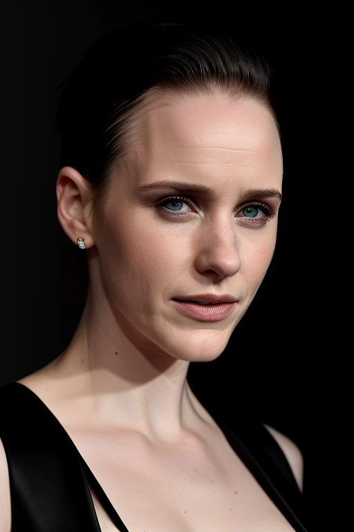 (CR-R4chelBrosnahan-frankyfrank2k:0.9), photo of woman, grey background, (slick undercut hair:1.0), (oiled shiny skin:1.0),