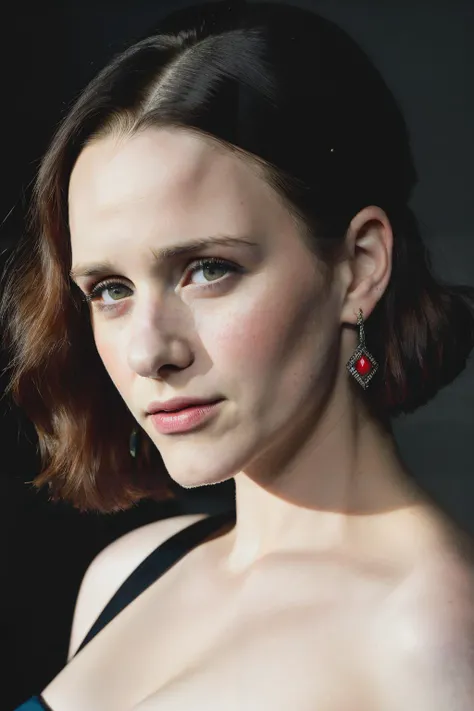 analog style, modelshoot style, portrait of rachelBrosnahan1 , feminine, epic (photo, studio lighting, hard light, sony a7, 50 mm, matte skin, pores, colors, hyperdetailed, hyperrealistic)