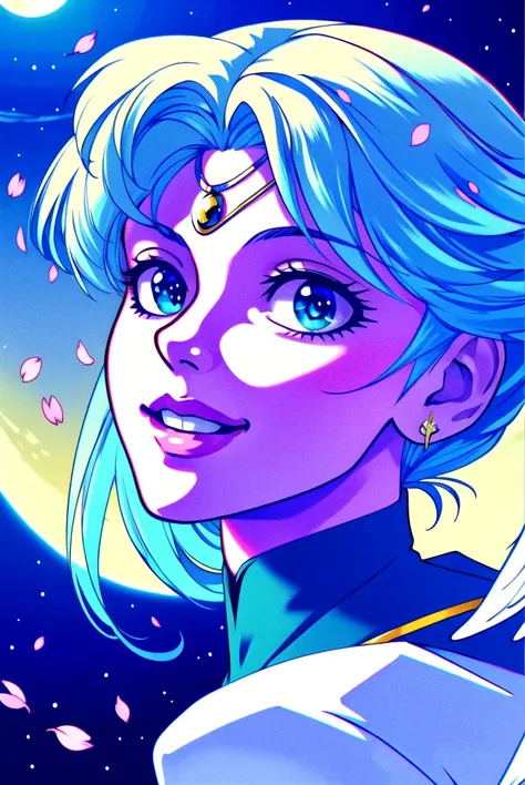 (masterpiece, best quality, ultra-detailed, highres), perfect face, side lighting, lustrous skin,(bloom), (shine), lighting, ray tracing, sci-fi, 1girl, eternal sailor moon, night sky, cherry blossoms, detailed face, face focus, shiny skin, smile, game cg, torino aqua, nigh sky, moonlight, moon, (wings 1.5), white gloves, depth_of_field, very detailed background, rule of thirds, great composition,Dynamic angle, solo, extreme light and shadow,(detailed eyes), ethereal:1.5, (magical), (extremely detailed CG unity 8k wallpaper),perfect anatomy , vivid colors,