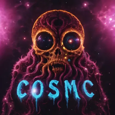 <lora:DD-CosmicDisco:1>, Cmchrr ghost words that read: "COSMIC DISCO", cosmic horror, (sharp focus:1.2), extremely detailed, (photorealistic:1.1), (RAW image, 8k high resolution:1.2), RAW candid cinema, 16mm, color graded Portra 400 film, ultra realistic, cinematic film still, subsurface scattering, ray tracing, (volumetric lighting) <lora:wowifierXL:0.1>