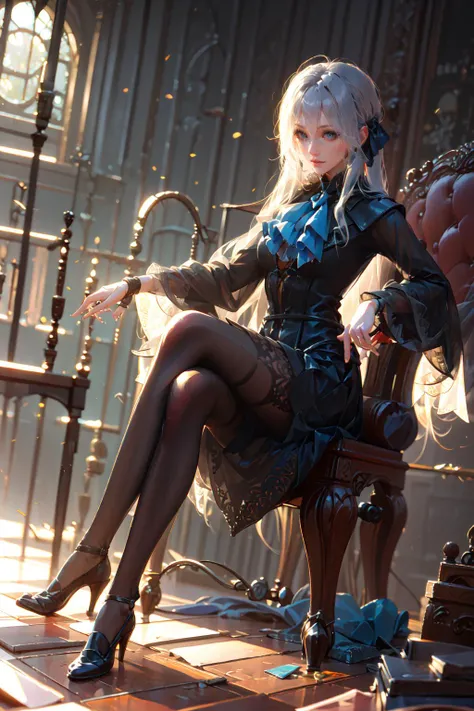 (masterpiece:1.2), best quality,game art,
sitting, 1girl, chair, crossed legs, pantyhose, solo, head out of frame
<lora:Maria_20230713095622-000016:0.9>