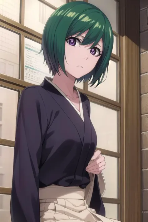 nozomikujo, <lyco:nozomikujo-lyco-nochekaiser:1>,
nozomi, short hair, green hair, (purple eyes:1.1),
BREAK nozomishinigami, japanese clothes,
BREAK looking at viewer, full body,
BREAK outdoors, night,
BREAK <lyco:GoodHands-beta2:1>, (masterpiece:1.2), best quality, high resolution, unity 8k wallpaper, (illustration:0.8), (beautiful detailed eyes:1.6), extremely detailed face, perfect lighting, extremely detailed CG, (perfect hands, perfect anatomy),