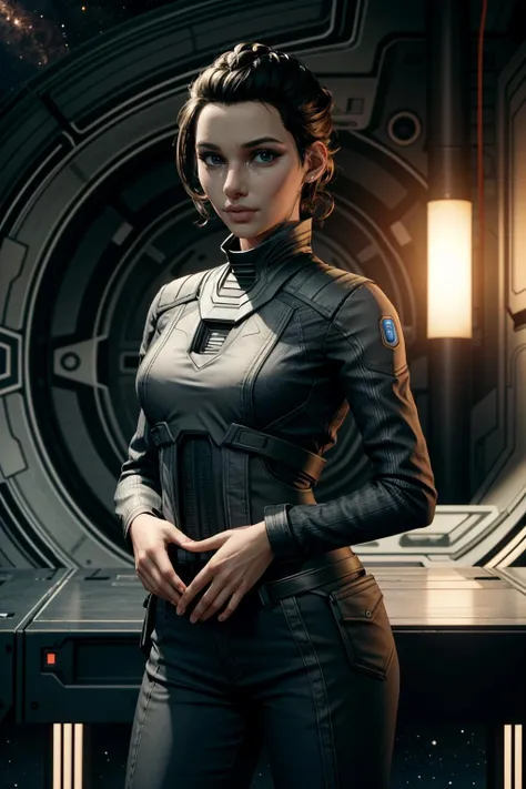 ((masterpiece, best quality))
<lora:add_detail:0.7>
<lora:ExpanseCaminaDrummer:0.8>
ExpanseCaminaDrummer, 1girl, solo, hair updo, inside a futuristic space station, stars and space background, standing straight with hands clasped behind