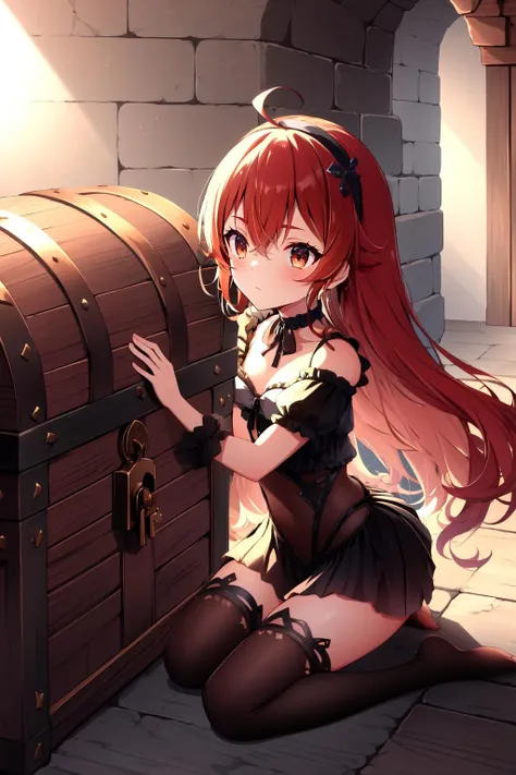 nsfw  ,tied up her arms ,eyes closed   ,breast milk ,Put her hands behind her back ,very large breast  ,red hair ,best quality thighs:1.5  ,((high quality toe:1.5)) ,(a girl on a wooden horse:1.2) ,in a show theatre ,in a dungeon ,pussy juice:1.5 ,crying face ,scream, tears, raise both hands ,hyper realistic ,intricate details ,photorealistic ,cinematic lighting ,dramatic composition ,muted colors ,chiaroscuro lighting, moody atmosphere, fine art painting ,detailed face ,highly detailed, masterpiece:1.4, best quality:1.5, 8k:1.4 ,4K ,2k,  Suggestive liquid, rubbing the crotch,黒い角