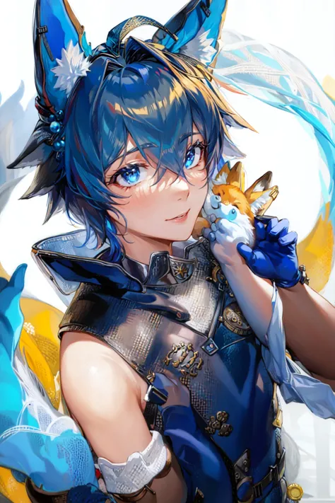 masterpiece, best quality, 1boy,fox ears,gloves, <lora:LP:0.8>