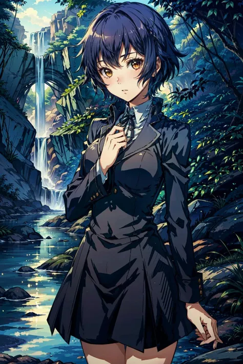 (masterpiece, best quality:1.3)
<lora:epi_noiseoffset2:1> <lora:add_detail:0.7> <lora:Persona4NaotoShirogane:0.8>
Persona4NaotoShirogane, 1girl, solo, short hair, waterfall, twilight, ethereal and soft light in a serene setting