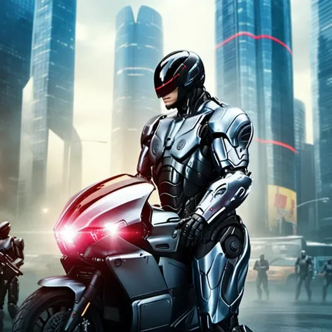 Robocop2014, a robot, full body, cyberpunk city background, highly detailed, photography, ultra sharp, film, professional, 64k <lora:add-detail-xl:1.5> <lora:Robocop2014-1024-000325:0.8>