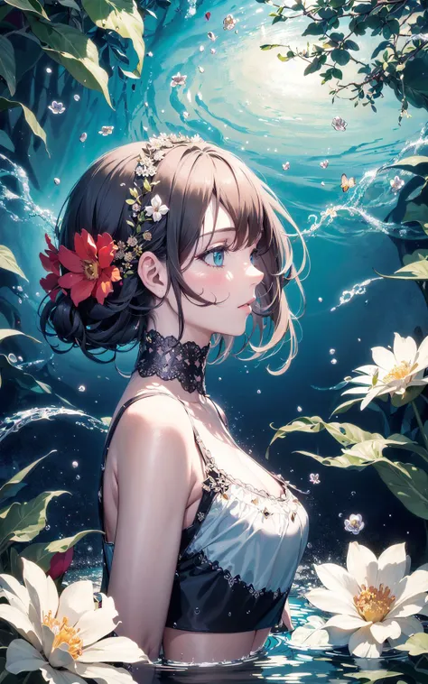 absurdres, highres, (official art, beautiful and aesthetic:1.2),
1girl, (pop art:1.2), (Arts Dcoratifs:1.3), zentangle, (flower effects, water effects, light effects:1.2),