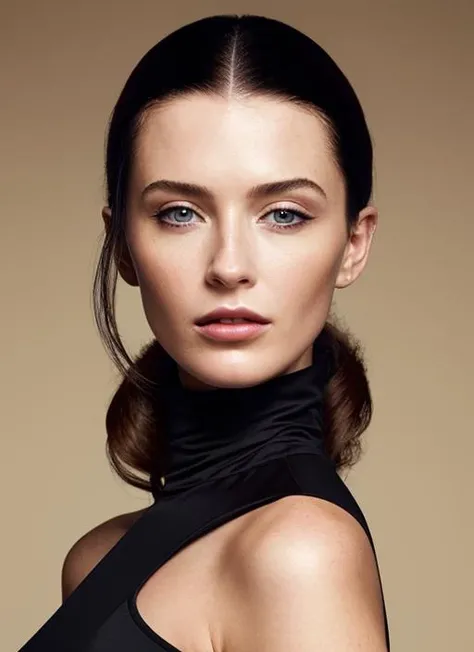 (CR-Ameli4Cooke-jjonahjameson:0.9), photo of woman, grey background, (undercut hair:1.0), (oiled shiny skin:1.0), (tilted angle shot:1.1),